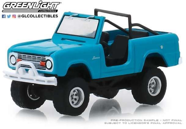 Greenlight 1:64 Scale Ford Bronco Doors Removed All Terrain Seri es 8 teal 1967