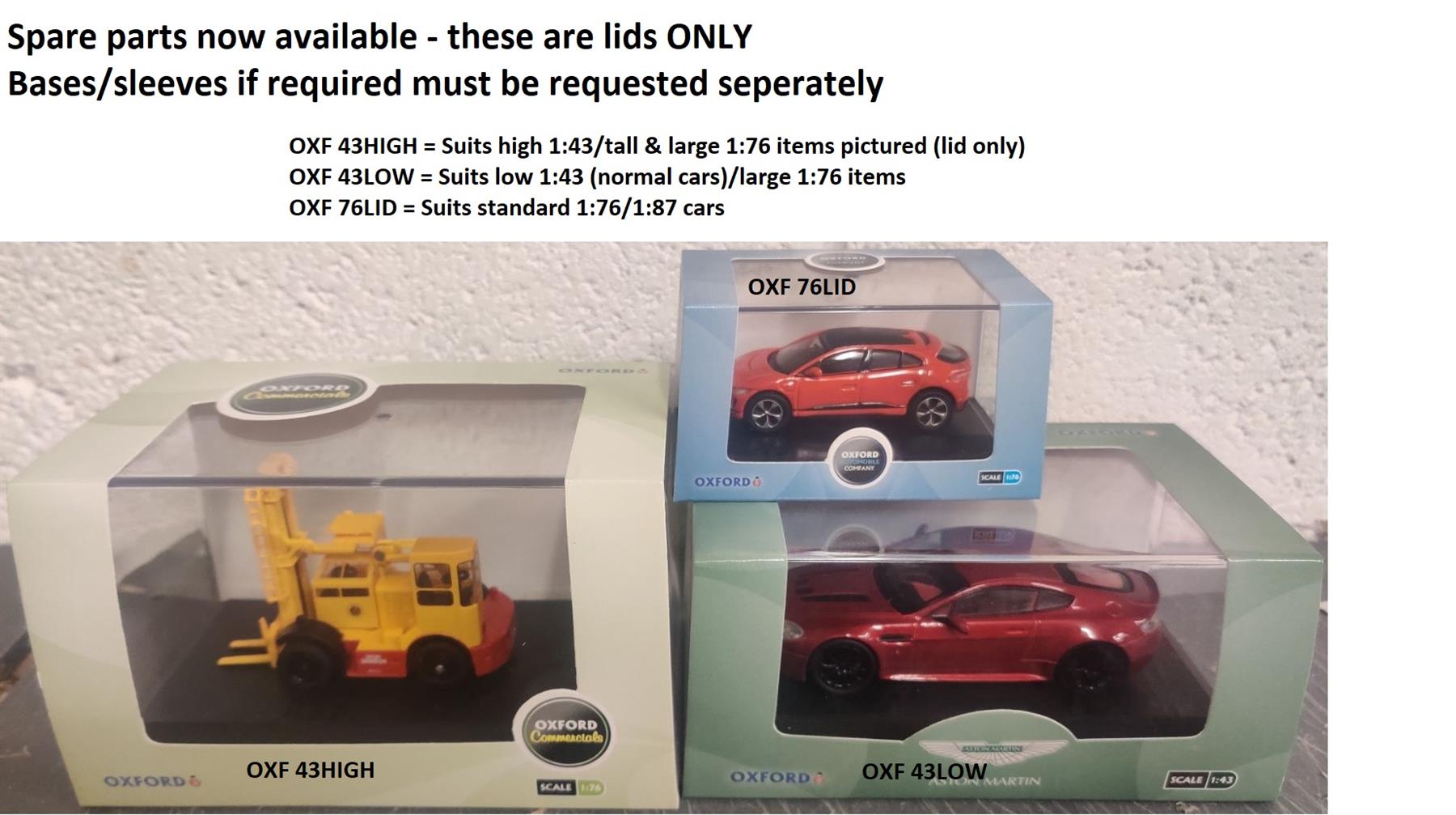 Oxford Diecast 1:76th Scale Oxford 1:43 Scale High Top 
Plastic Lid
