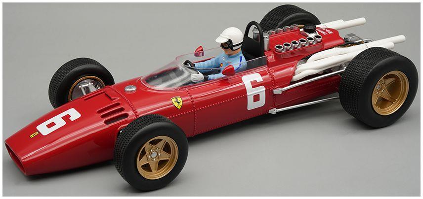 Tecnomodels  1:18th Scale Ferrari 312 F1 1966 Winner Italy GP Monza #6 L. Scarfiotti w/Driver (w/Showcase)