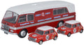 Oxford Diecast 1:76 Scale BMC Car Transporter & Two Minis BMC Compet