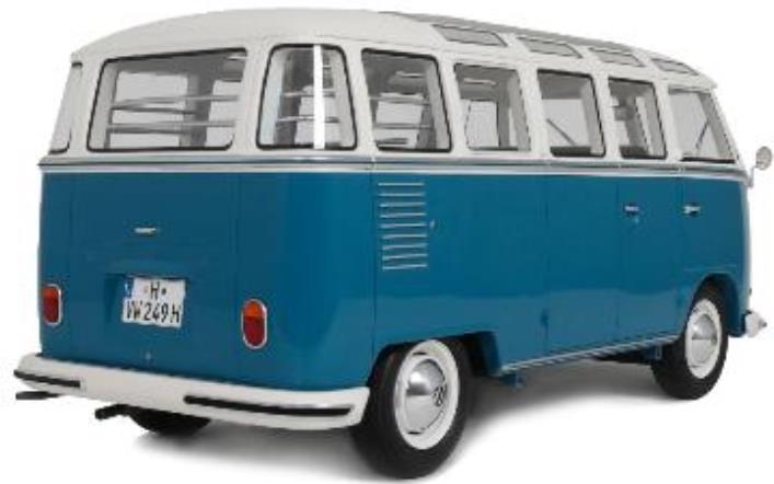 OTTO 1:12th Scale VW Combi T1 Samba Bus Regatta Blue 1962