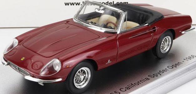 Kess 1:43 Scale Ferrari 365 California Spider Burgundy Top Down 1966