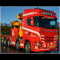 WSi 1:50 Scale Scania S Highline CS20H 8x4 w/Palfinger PK 165.002 TEC 7 + Jib Demountable Give