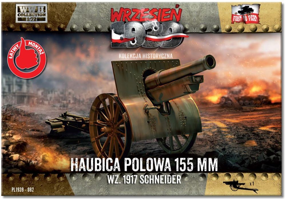 First to fight kits 1:72 Scale 155mm Howitzer field wz. 1917 Schneider - French