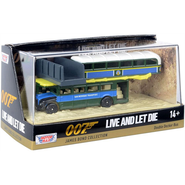 Motormax 3"  Double Decker Bus - James Bond 3" Diorama Live and Let Die