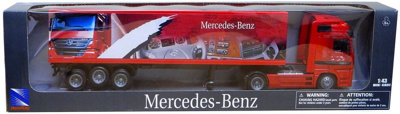 New-Ray 1:43 Scale Mercedes Actros 1857 Box Trailer Red
