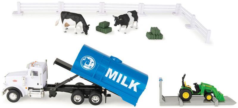 Ertl Farm 1:32 Scale Switch N Load Milk Tank, Flatbed w/JD Skid Loader