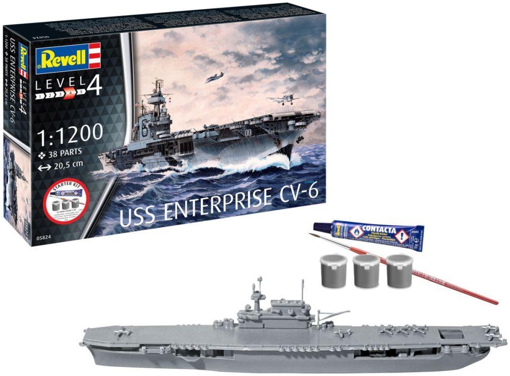 Revell  1:1200th Scale USS Enterprise CV-6 Starter Kit
