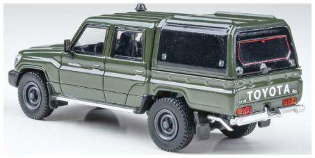 Paragon  1:64th Scale Toyota Land Cruiser Dbl Cab Pickup LC79 Military Green (RHD) 2014