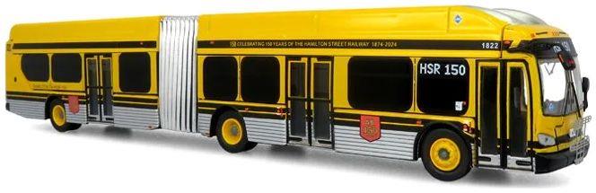 Iconic Replicas 1:87th Scale NFI Xcelsior XN60 Articulated Transit Bus: Hamilton Street Railway 150th Anniversary