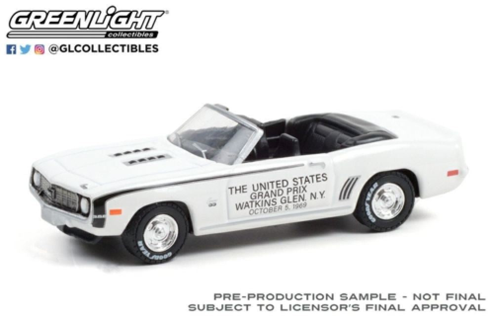 Greenlight 1:64 Scale Chevrolet Camaro Conv 1969 United States Grand Prix Pace Car 1969