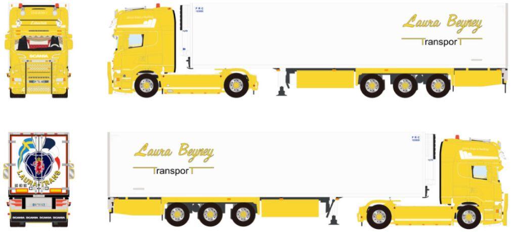 WSi 1:50 Scale Scania Streamline Topline 4x2 Reefer Trailer 3 Axle Lauratrans
