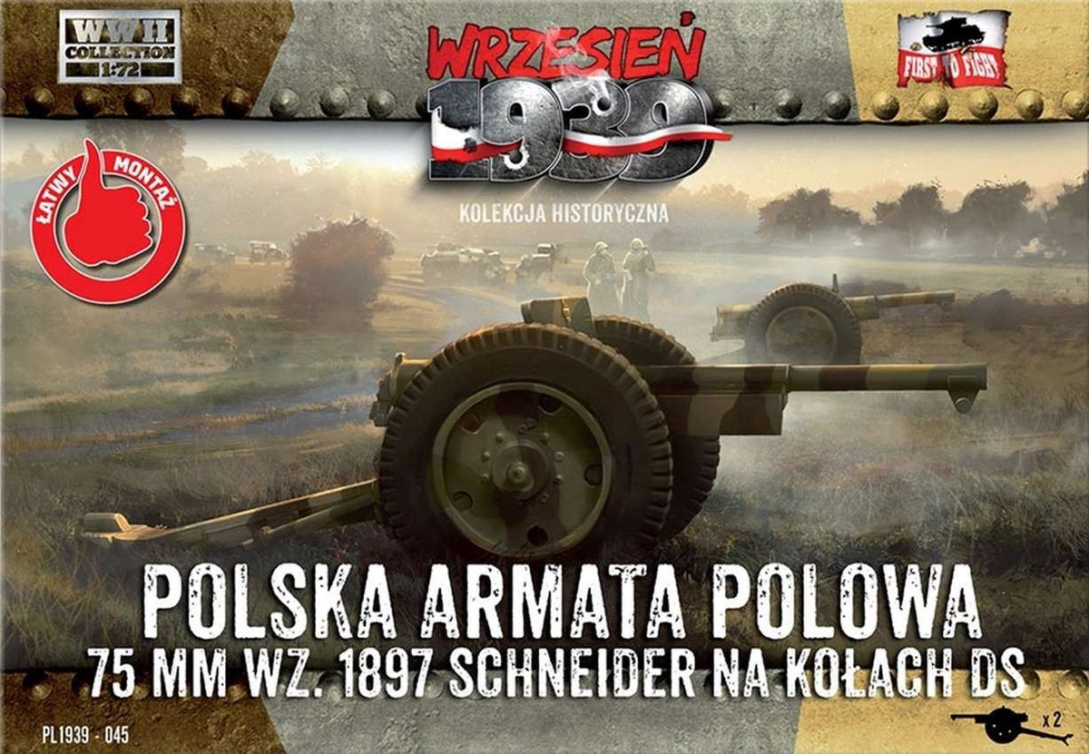 First to fight kits 1:72 Scale 75mm WZ 1897 Schneider NA Kolach DS Polska Armata Polowa
