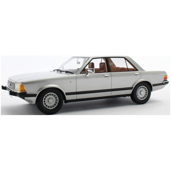Cult Models 1:18 Scale Ford Granada 2.8 Ghia Saloon Silver Metallic 1978