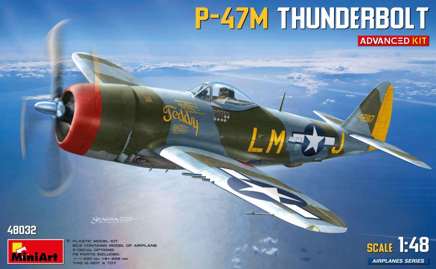 Miniart 48032  1/48 Scale US P-47M THUNDERBOLT 56th Fighter Group 8th Air Force Advanced Kit.