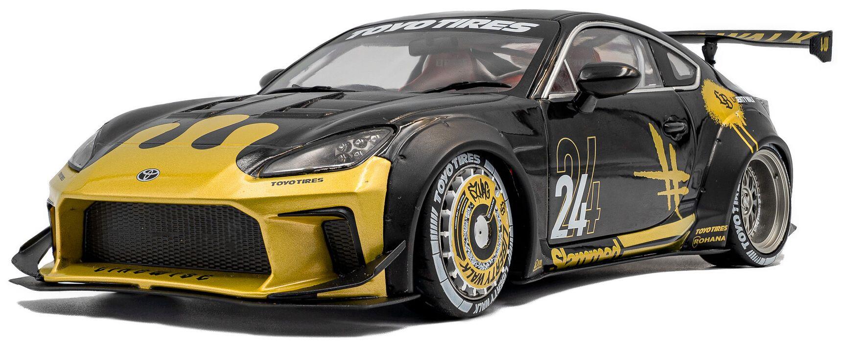 Solido  1:18th Scale Toyota GR86 Liberty Walk Body Kit Black and Gold 2024