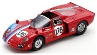 Spark 1:43rd Scale Alfa Romeo T33-2 #178 5th Targa Florio 1968 A. Pilette/R. Slotemaker 300pcs