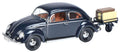 Schuco 1:43 Scale VW Beetlewith trailer - Dark Blue