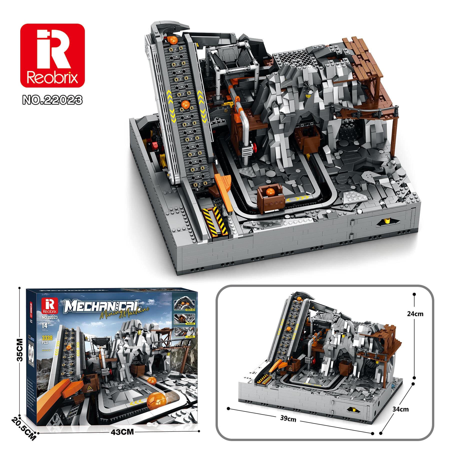 Reobrix Brickbuild 43 CM Scale Mining Machine Remote Control (3,338pcs)