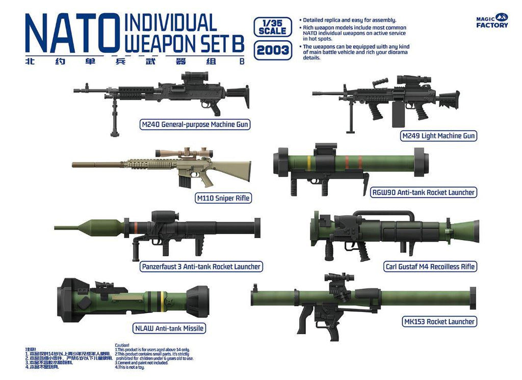 MAGIC FACTORY 2003 1/35 Scale NATO Individual Weapon Set B