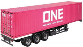 NZG 1:18 Scale Semitrailer International + 40 ft Sea Container One Magenta