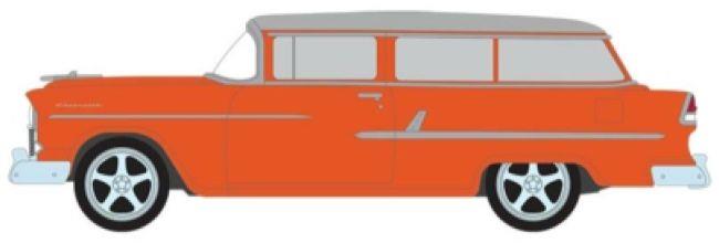 Greenlight 1:64 Scale Chevrolet Handyman Custom Wagon Metallic Orange w/White Roof 1955