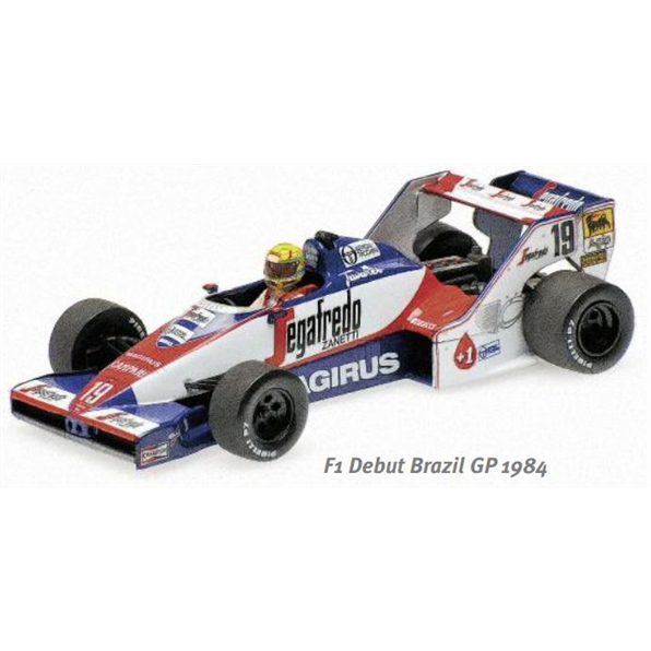 Minichamps 1:43 Scale Toleman Hart TG183B Ayrton Senna 2nd Brazilian 1984 Dirty Version
