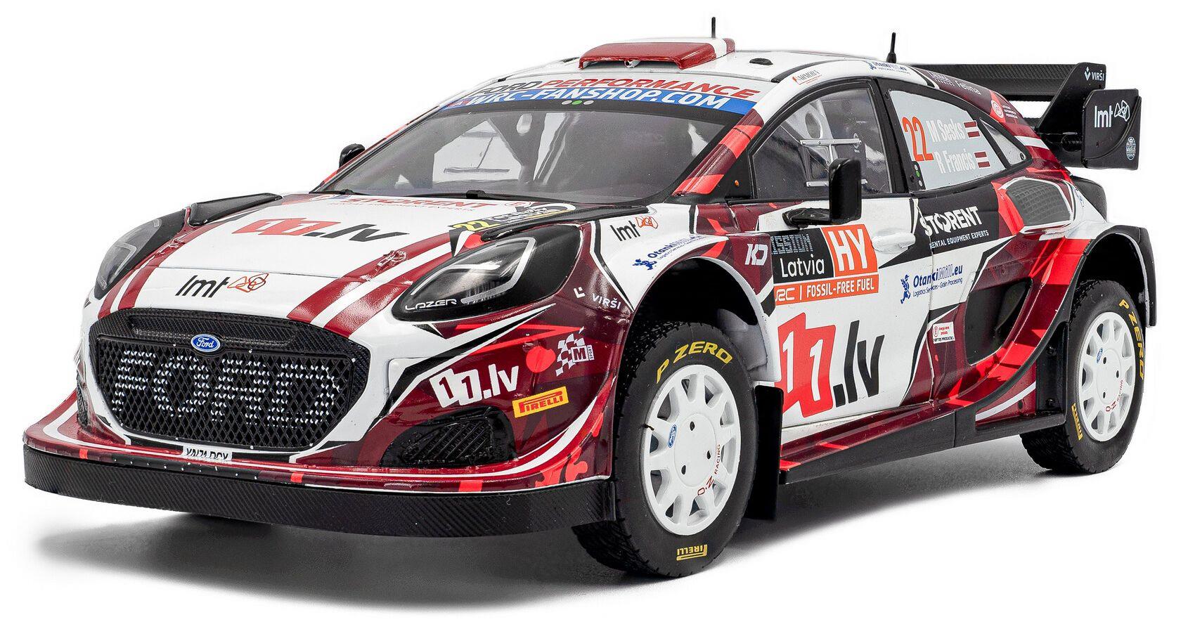 Solido 1:18 Scale Ford Puma RALLY1 Hybrid White #22 M.Sesks R.Francis Tet Rally Latvia 2024