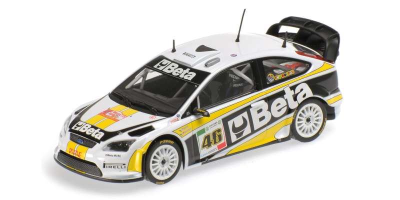 Minichamps 1:43 Scale Ford Focus Rally 'Beta' Monza08 Rossi/Cass