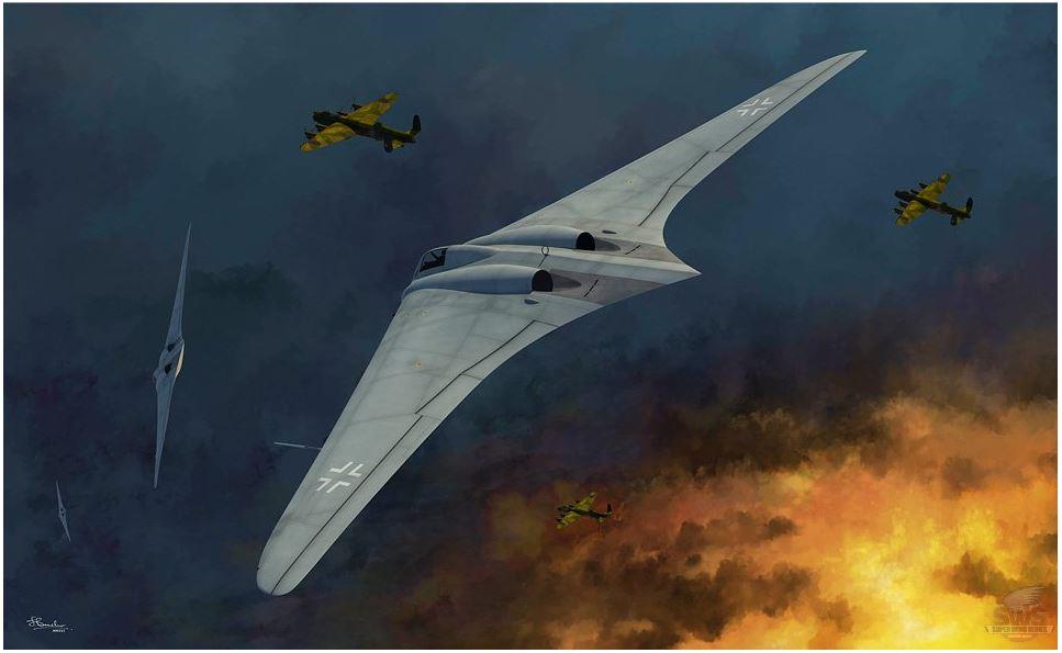 Zoukei Mura SWS72-144-01 1/72 Scale and 1/144 Scale German Horten HO-229 Flying Wing NLP