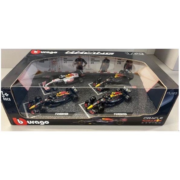 Burago 1:43 Scale Red Bull Racing F1 Set RB19 #1/RB19 #11 Miami Livery/RB18 #1/RB16B #33 Turkey
