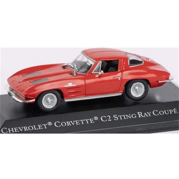 Atlas Editions 1:43 Scale Chevrolet Corvette Sting Ray Coupe C2 - Red - American Car Collection
