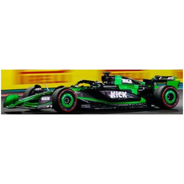 Spark 1:43 Scale Stake F1 Team Kick Sauber C44 #77 Abu Dhabi GP 2024 Valtteri Bottas 'Last Race'