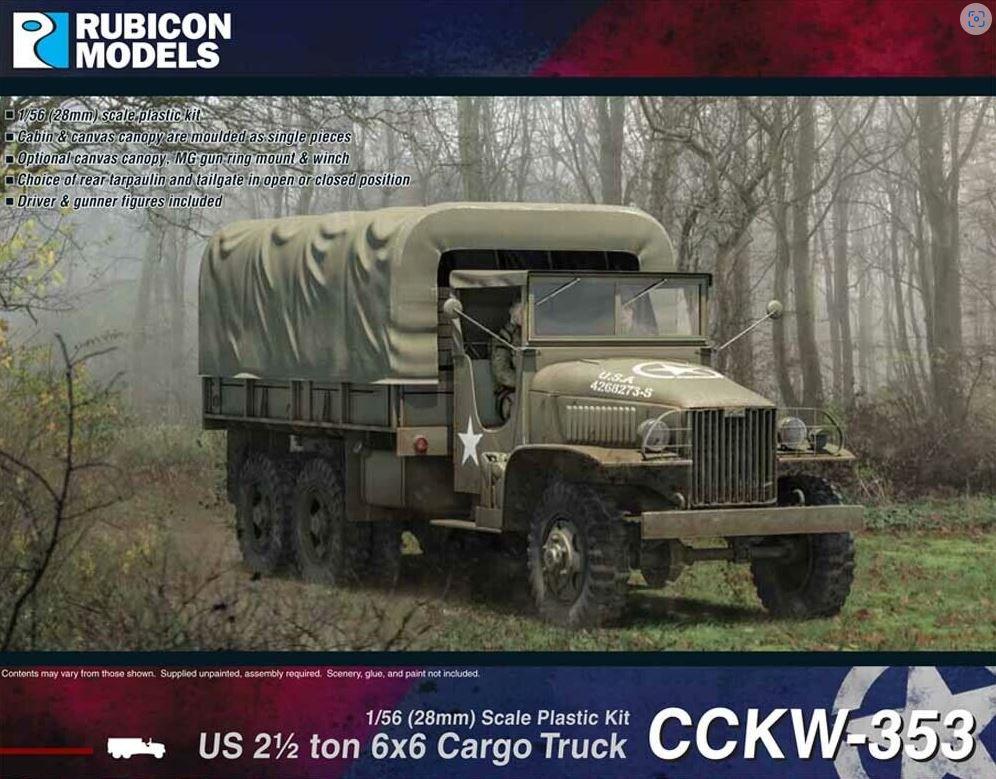 Rubicon Models 280037 1/56 Scale Cckw-353 2 1/2 Ton 6X6 Truck (Gmc) Model Kit