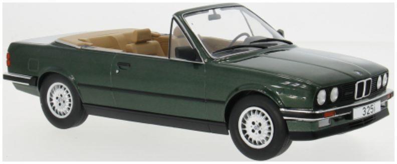 Model Car Group 1:18th Scale BMW 325i (E30) Cabriolet Dark Green 1985