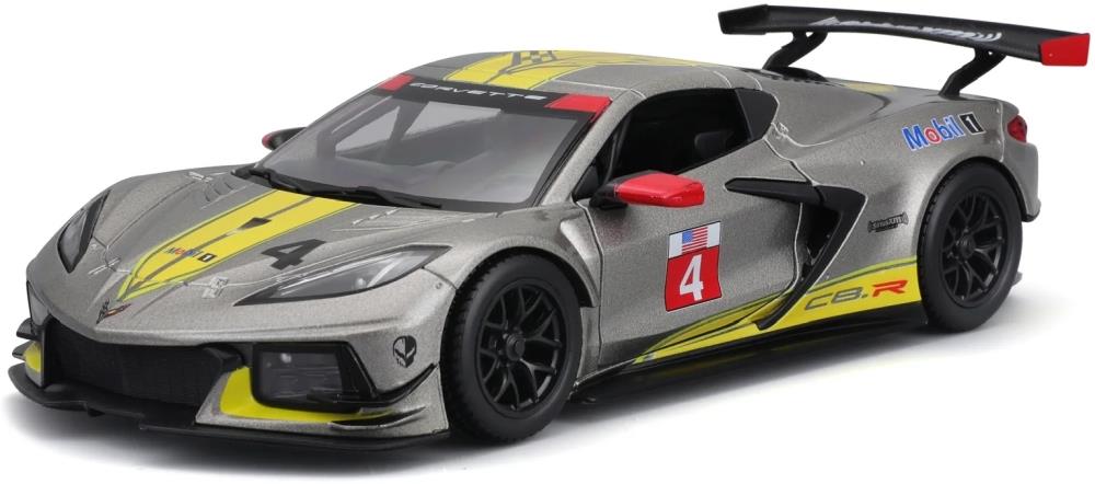 Burago 1:24 Scale Chevrolet Corvette C8R #4 2020 Grey/Yellow