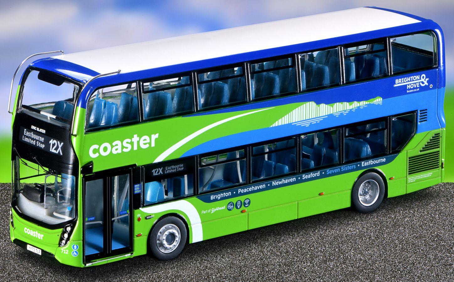 Northcord Model Company 1:76th Scale ADL Enviro 400 Brighton and Hove Coaster (712 - YY73 TLF)