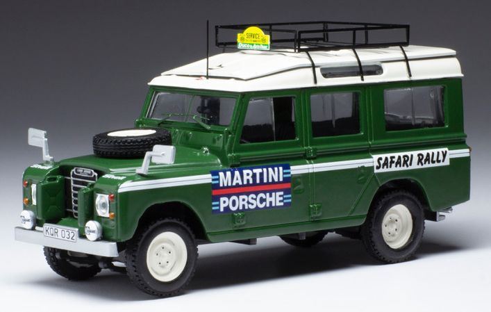 IXO 1:43 Scale Land Rover Series II 109 RHD Team Porsche Martini Safari Rally 1978 Assistance Van