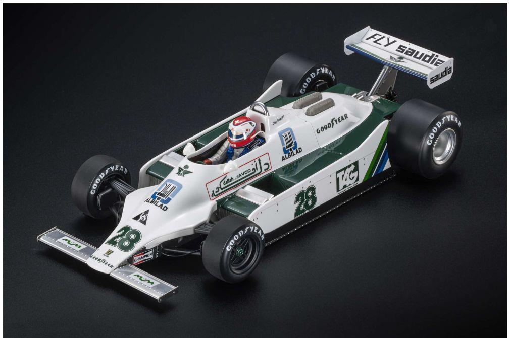 GP Replicas 1:18th Scale Williams FW07 1979 #28 Clay Regazzoni Winner British GP 1979 w/Driver
