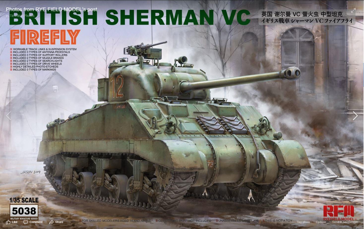 Rye Field UK  5038 1/35 Scale Sherman VC Firefly VELIKIYE LUKI & Track Links Kit