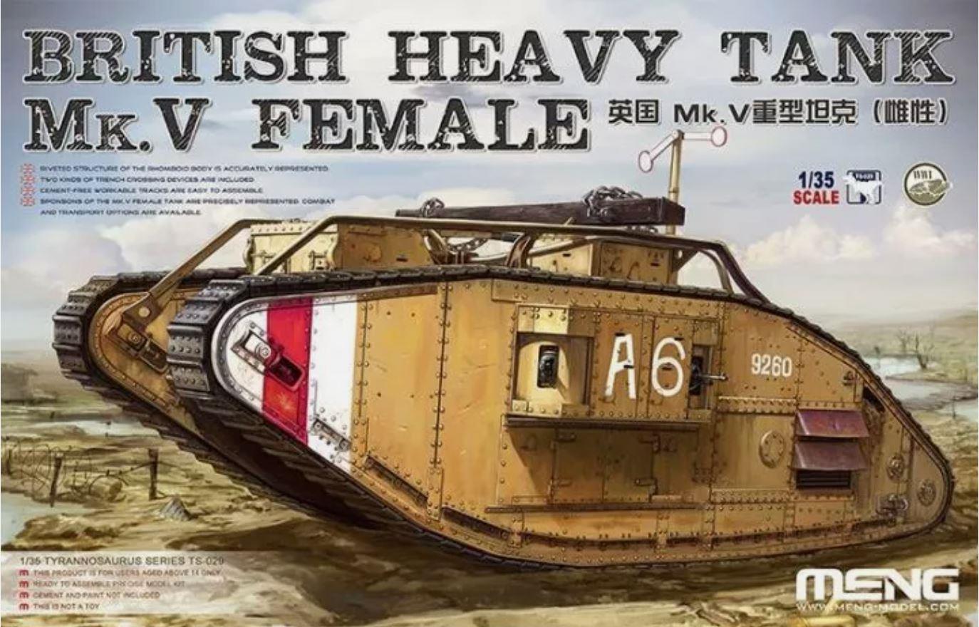 Meng-Model MNGTS-029 TS-029 & ; 1;35 Scale British Heavy Tank Mk.v Female & ; New