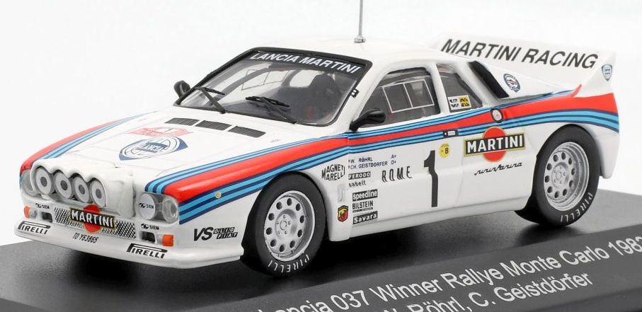 IXO/CMR 1:43 Scale Lancia 037 #1 Winner Rally Monte Carlo 1983 Rohrl, Geistdorfer