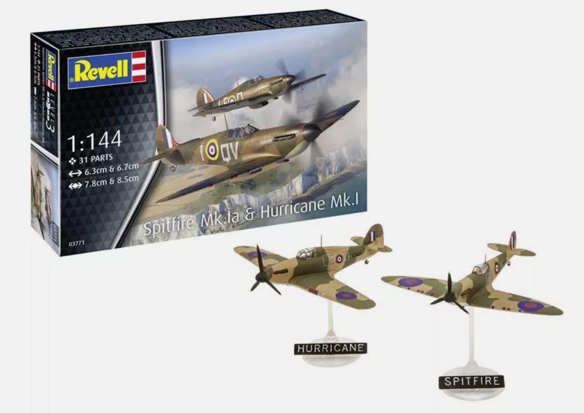 Revell 03771 1/144 Scale Spitfire Mk.La & Hawker Hurricane Battle of Britain Model Kit