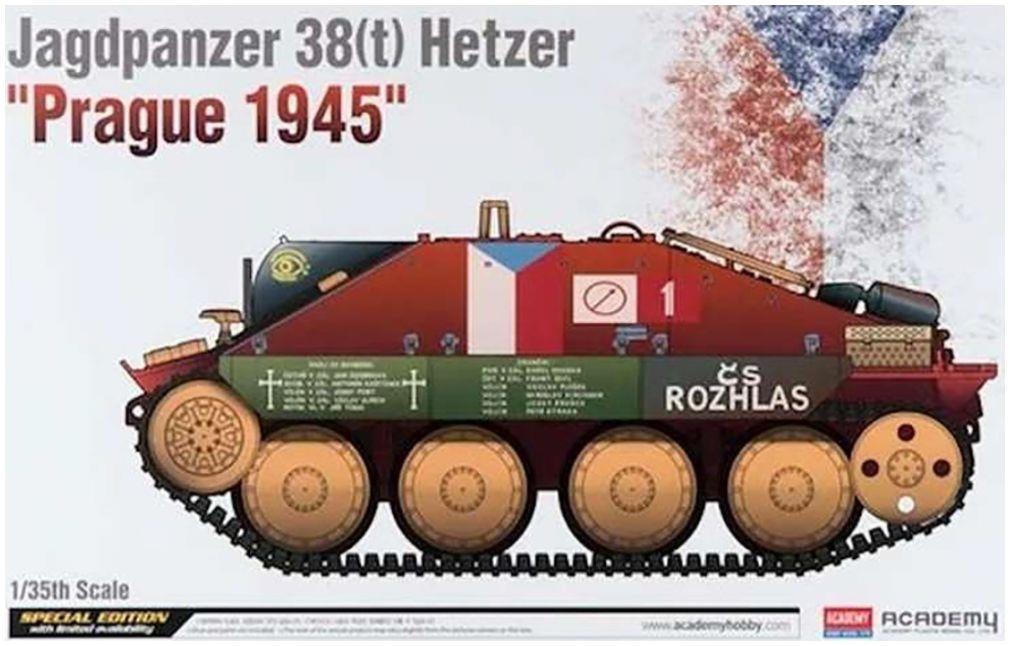 Academy Plastic Kits 1:35th Scale Czech Resistance Jagdpanzer 38(t) Hetzer 'Prague 1945' Tank Destroyer