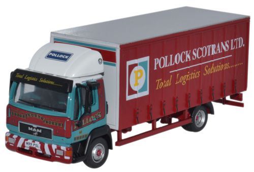 Oxford Diecast 1:76 Scale MAN L2000 Curtainside Pollock