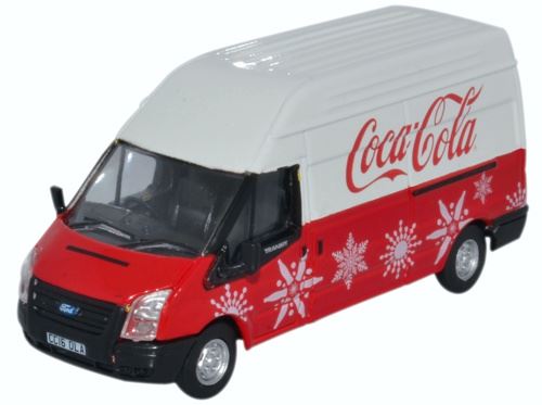 Oxford Diecast 1:76 Scale Ford Transit LWB High Coca Cola Xmas