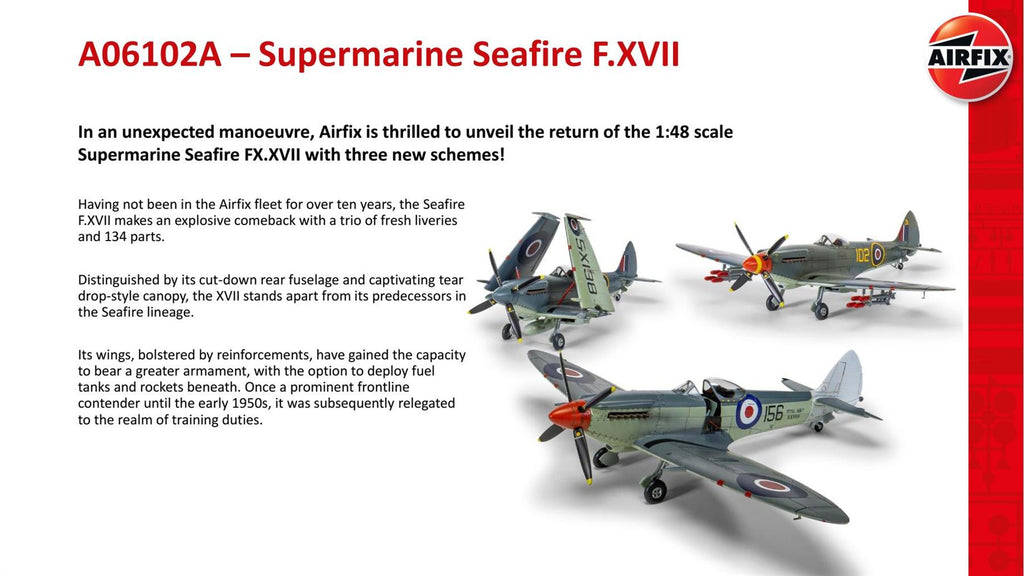 Airfix 1:48 Scale Supermarine Seafire F.XVII