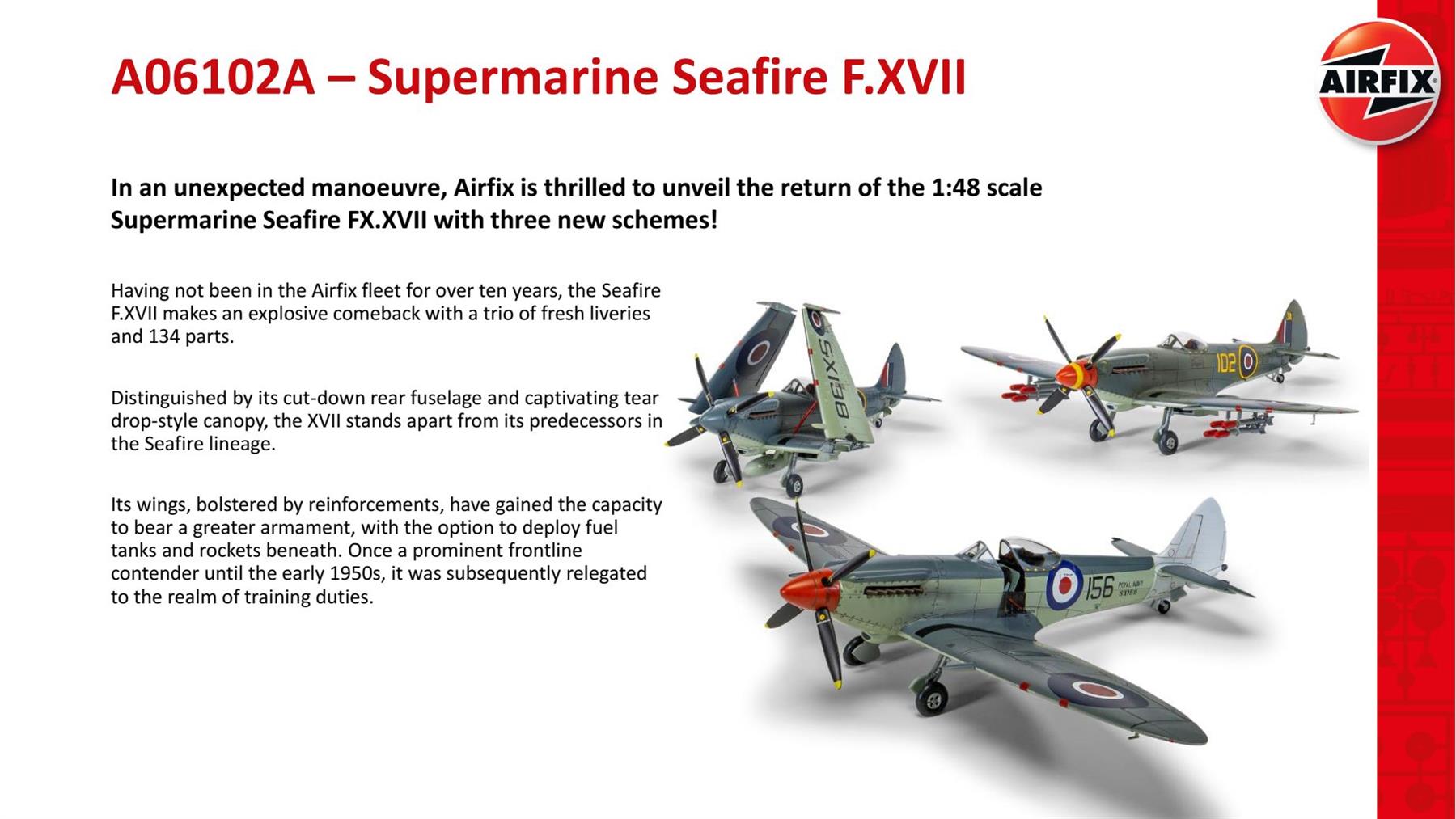 Airfix 1:48 Scale Supermarine Seafire F.XVII