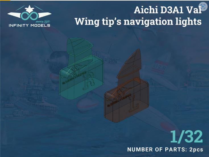 INFINITY Models 3206-5 1/32 Scale AICHI VAL UPGRADE WING TIP’S NAVIGATION LIGHTS