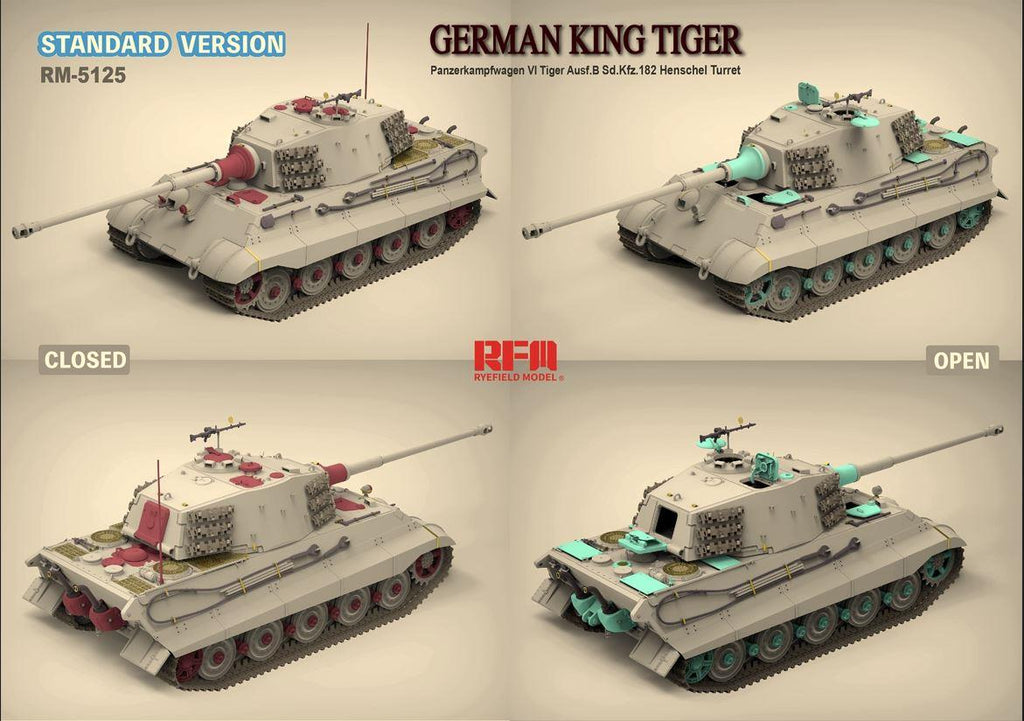 Rye Field  5125 1/35 Scale SdKfz.182 Tiger Ausf B King Tiger Henschel Standard Version